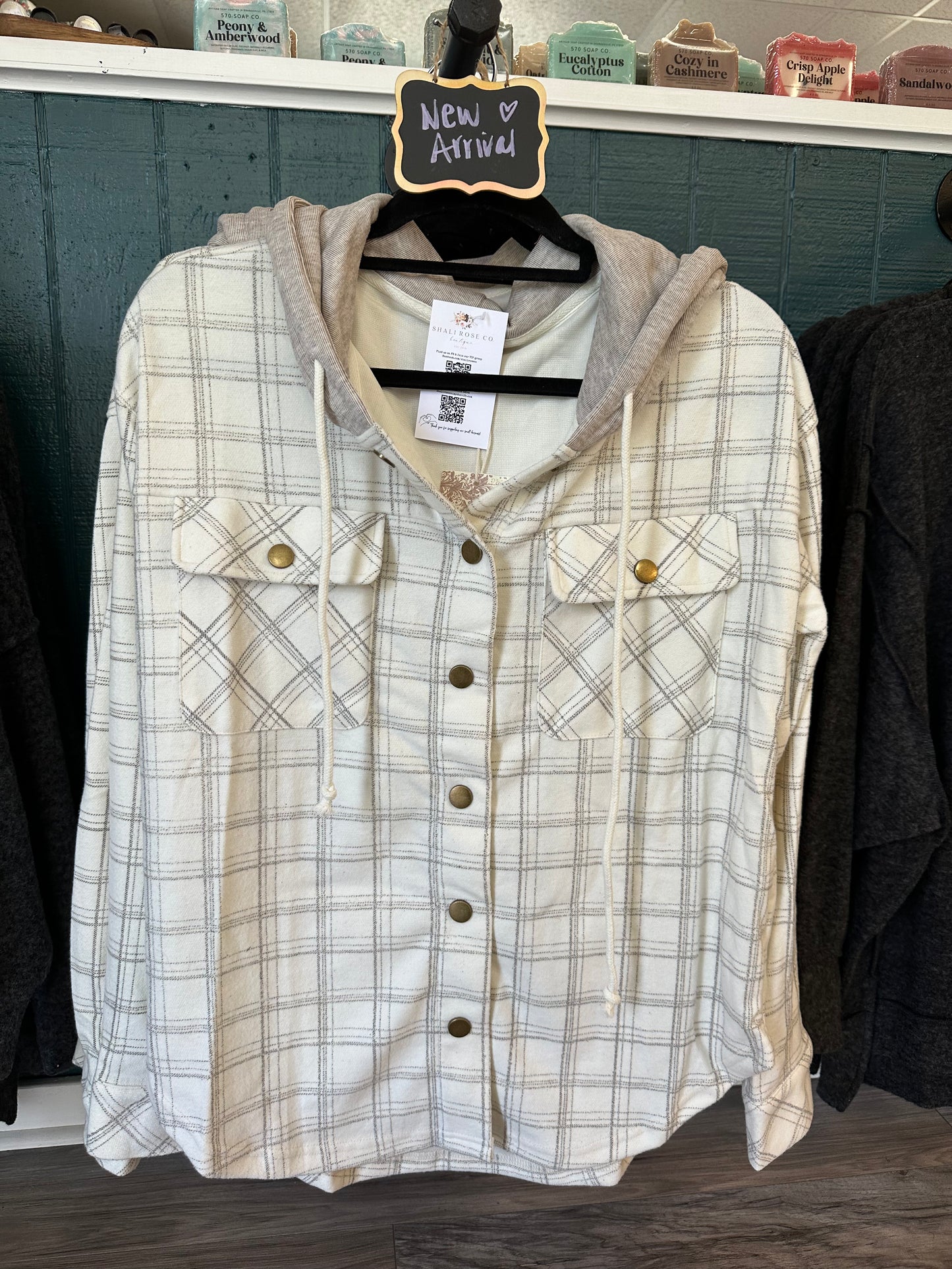 Heaven sent beige hooded Shacket